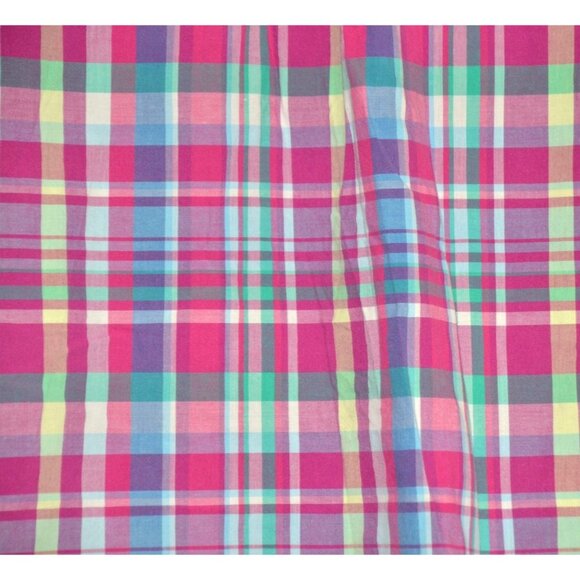 Lands' End Mens Button Down Shirt XL Pastel Plaid Short Sleeve Cotton Preppy - Picture 6 of 9